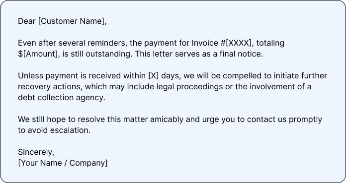 Final Collection Letter Template
