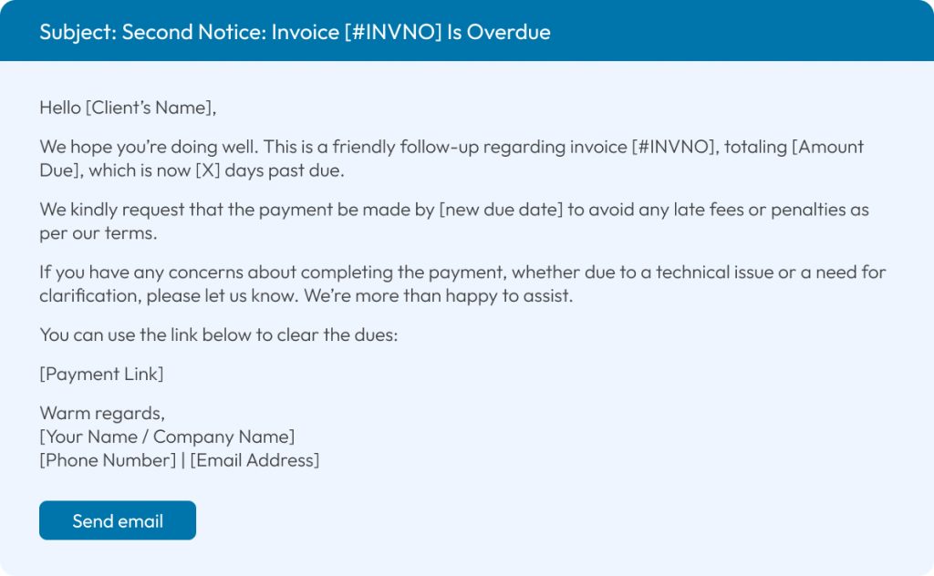 Past Due Invoice Email Example