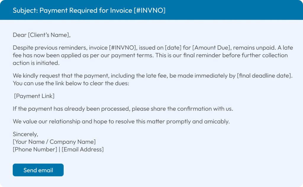 Past Due Invoice Email Sample