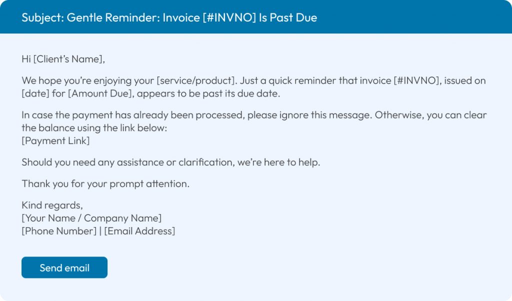 Past Due Invoice Email Template