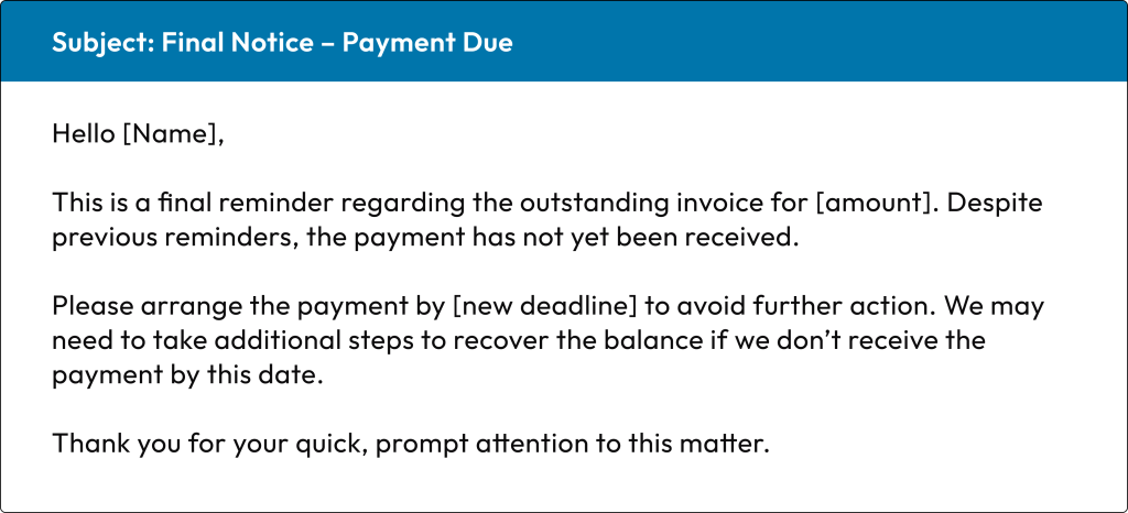 Final Payment Request Letter