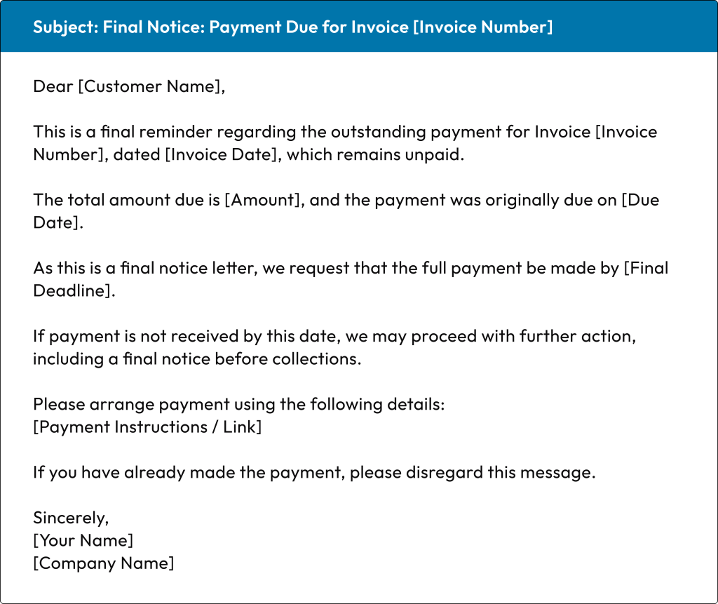 Final Notice Letter template