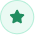 Circular light teal badge with a teal star in the center.