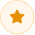 Gold star icon centered in an orange circular badge, used as a rating/favorite indicator