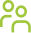 Three green user icons connected by lines, representing teamwork or a network