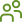 Green abstract user icon: a simple head and body outline for a user/profile button, in green.